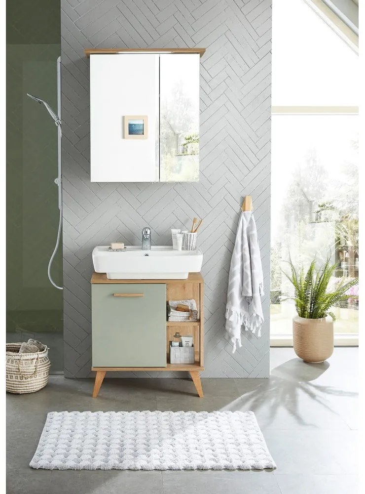 Mobile verde sotto il lavabo in rovere 60x65 cm Set 963 - Pelipal