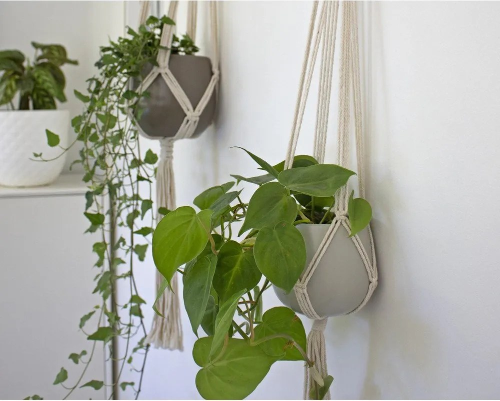 Gancio in stoffa per vaso ø 13 cm (altezza 100 cm) Macramé - Artevasi