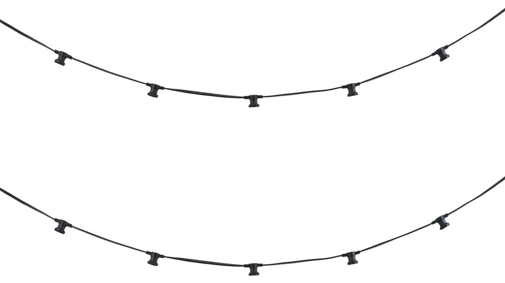 Catena luminosa collegabile nera con spina, 6m 10 luci, IP64 - Lubber