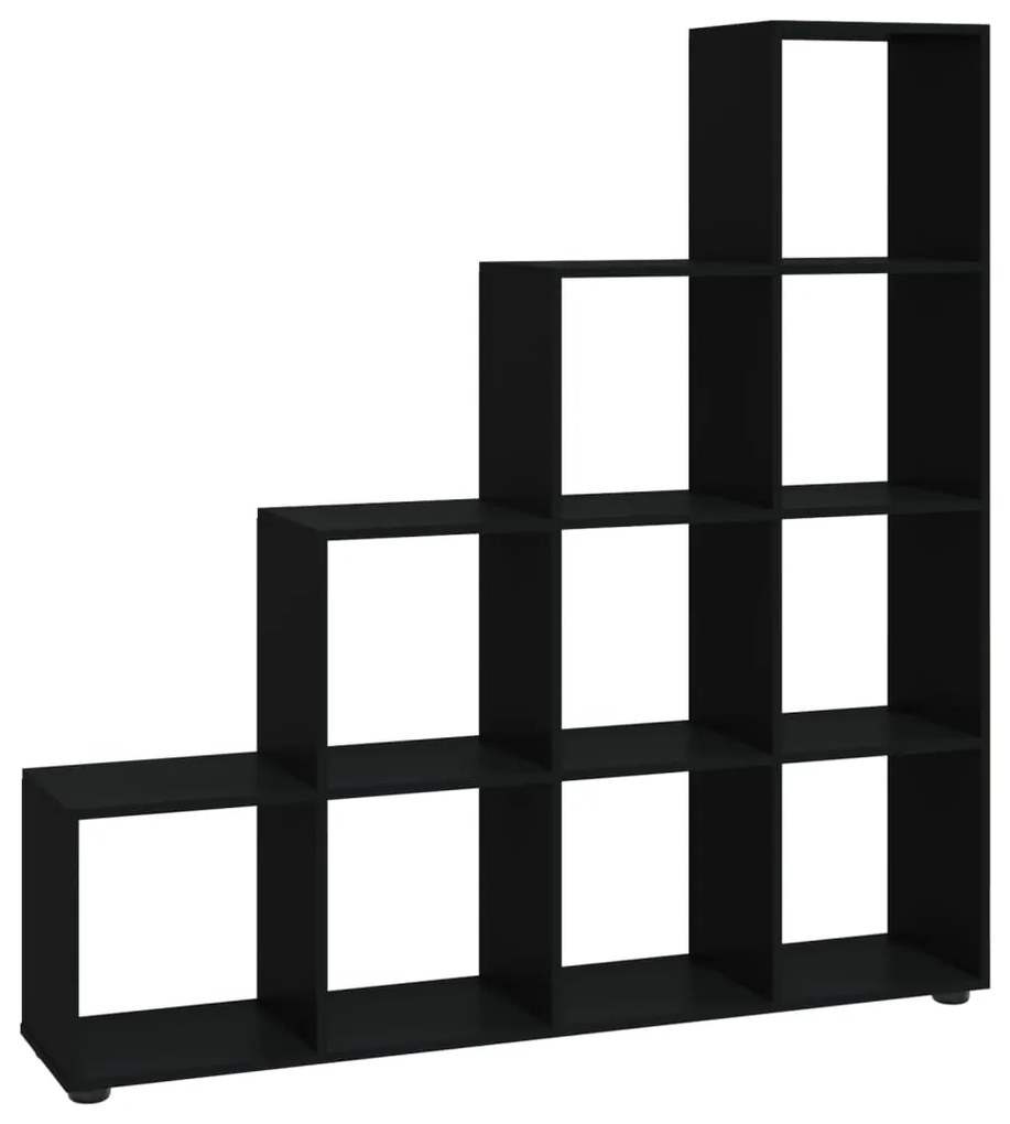 Libreria a scala nera 142 cm in legno multistrato