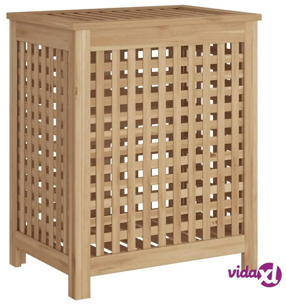 vidaXL Cesto del Bucato 50x35x60 cm in Legno Massello di Teak