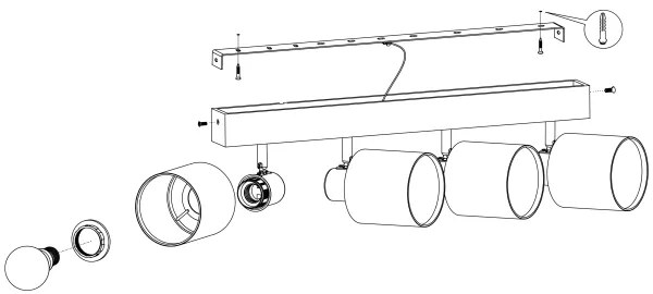 Eglo 99492 - Faretto BATALLAS 4xE27/10W/230V
