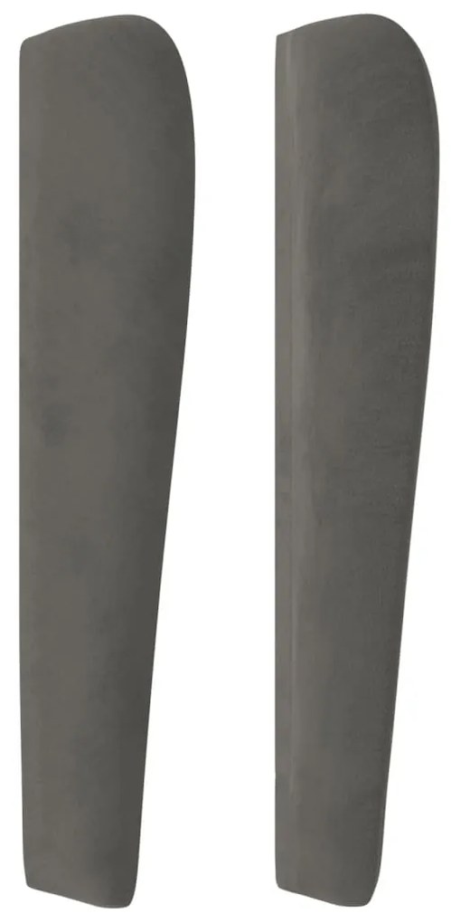 Testiera ad orecchio grigio scuro 93x23x118/128 cm in velluto
