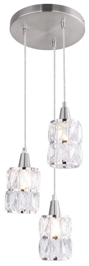 Globo 15760-3 - Lampadario di cristallo a sospensione WOLLI 3xE14/40W/230V