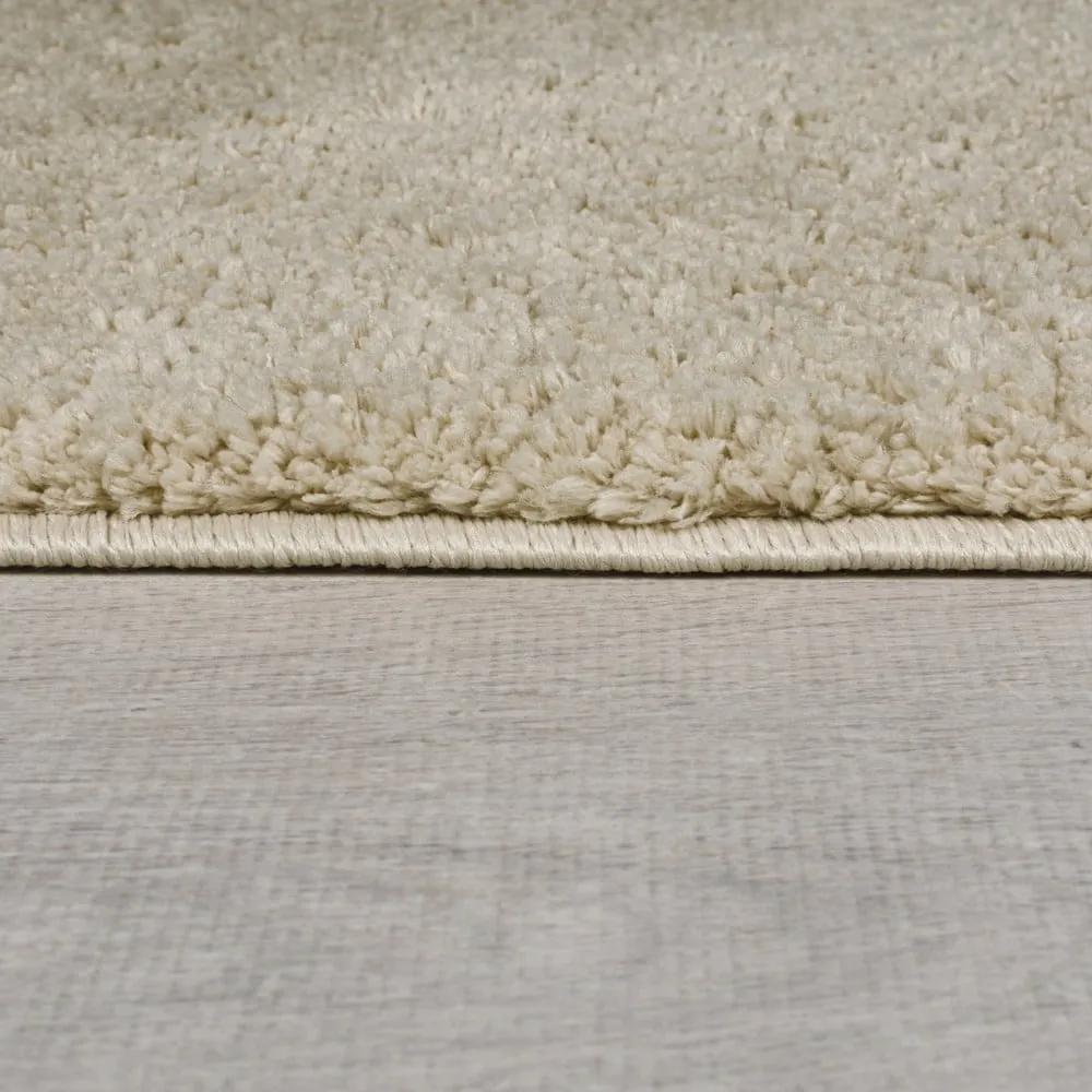 Tappeto rotondo lavabile beige in fibre riciclate 133x133 cm Fluffy - Flair Rugs
