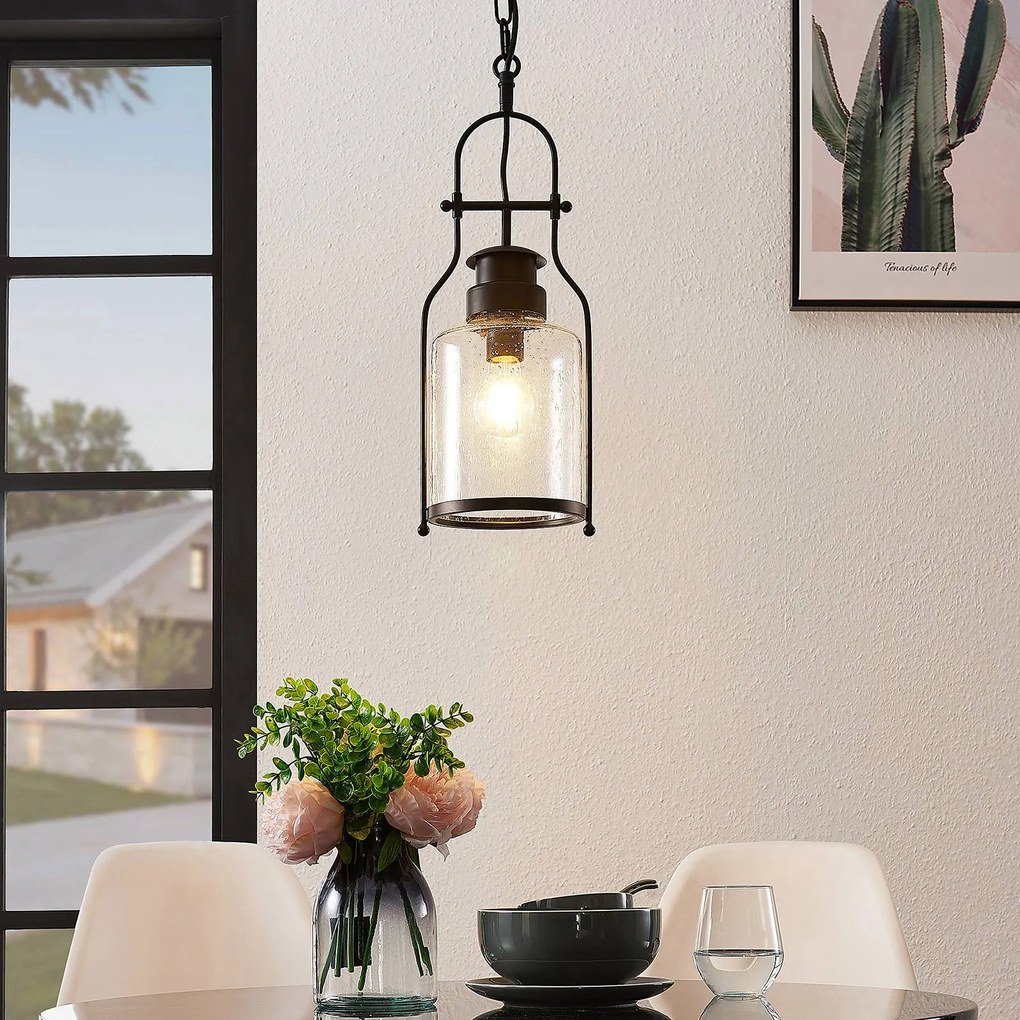 Lampada a sospensione Rozalie Lindby, dimmerabile, Nero, Corridoio, Metallo, Vintage, Lampada a sospensione