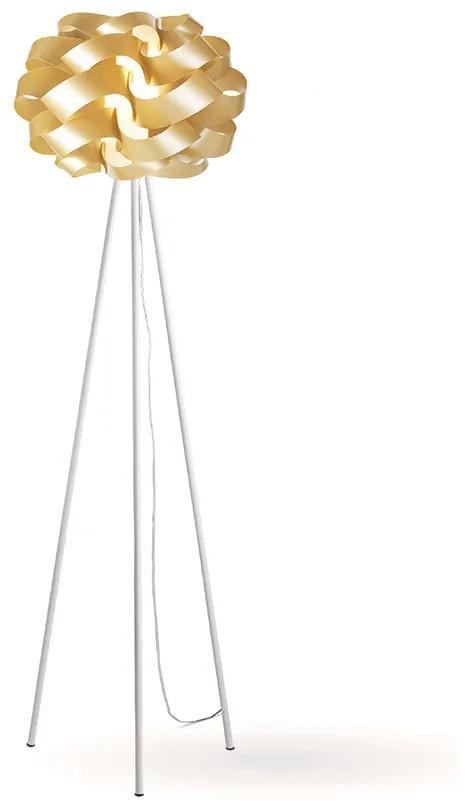 Lampada Da Terra Con Treppiede 1 Luce Cloud In Polilux Oro Made In Italy