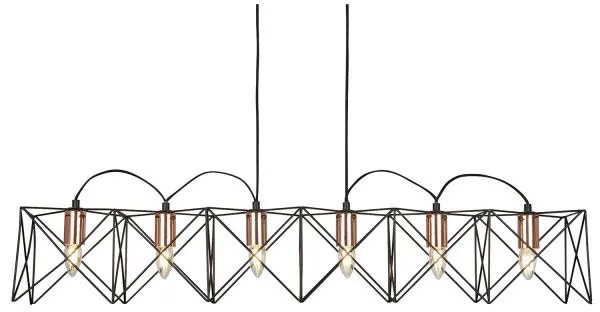 Anthea 6lt pendant - metallo nero e rame