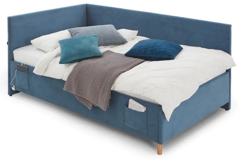 Letto da bambini con sponde blu imbottito rete non inclusa 140x200 cm Cool – Meise Möbel