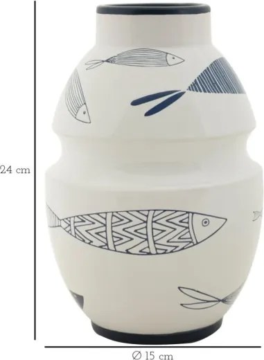 Vaso Ceramica Fish Cm Ø 15X24