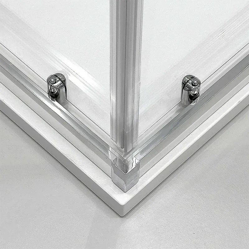 Box doccia semicircolare 80x80 cm cromo scorrevole in cristallo trasparente Tay