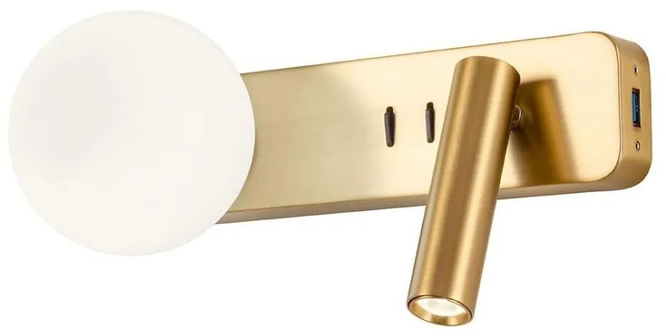 Redo 01-2992 - Applique da parete OASIS LED/3W/230V+1xG9/10W USB CRI 90 bronzo