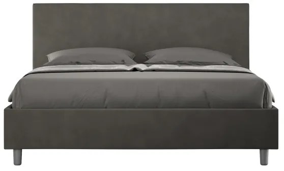 Letto contenitore da 160x190 in microfibra grigio Adele