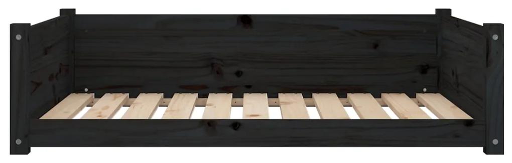 Cuccia per cani nera 95,5x65,5x28cm in legno massello di pino
