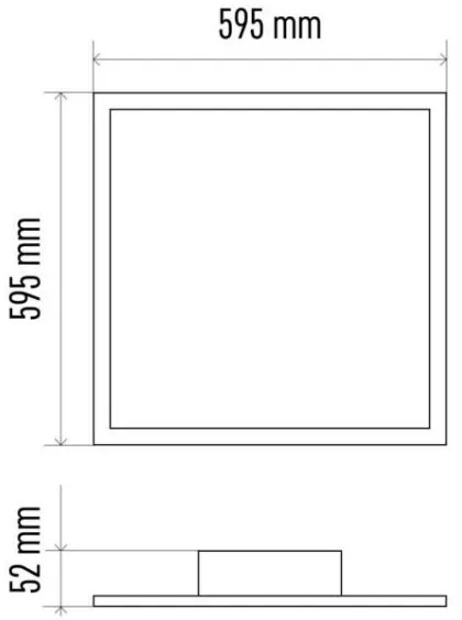 Plafoniera LED dimmerabile 40W 230V + telecomando 2700-6000K quadrata