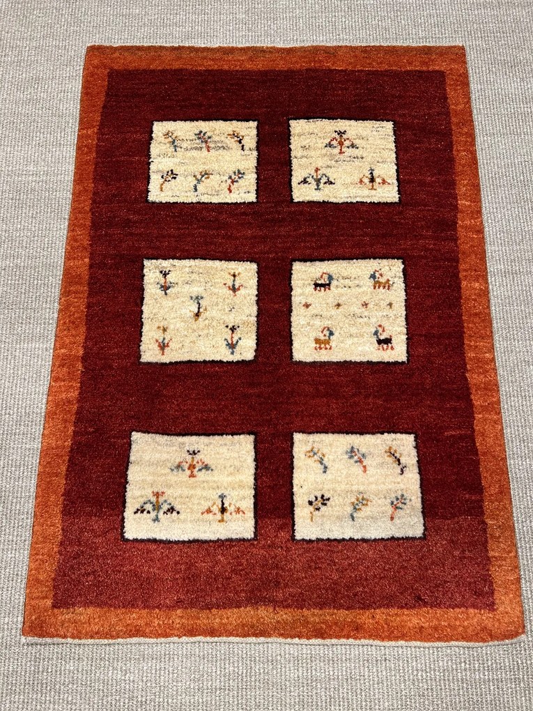Gabbeh Tappeto persiano 90 x 120 Beige (Iran) Annodato A Mano