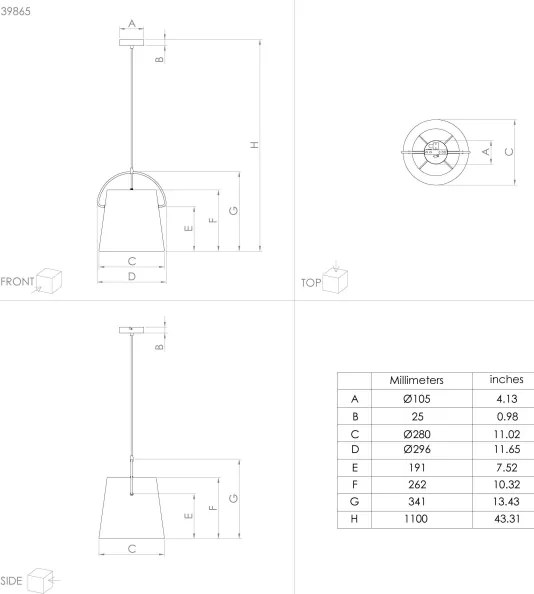 Eglo 39865 - Lampadario su filo GRANADILLOS 1xE27/40W/230V