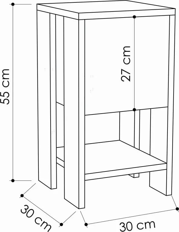 Comodino grigio antracite Ema - Homitis
