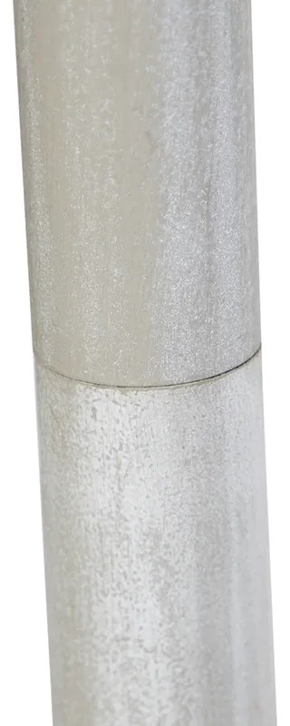 Lampada da terra con paralume in lino marrone 45 cm - Classico