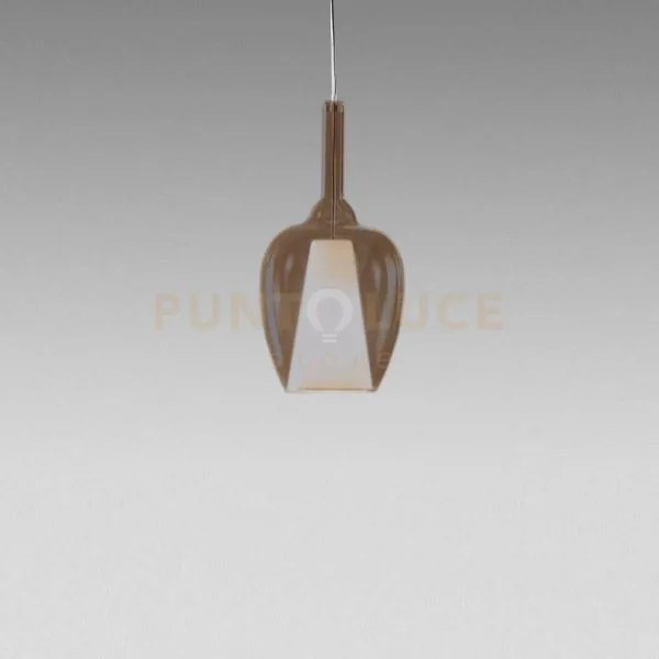 Ofelia s/10 mini - vetro ambra fume trasparente e portalampada bian...