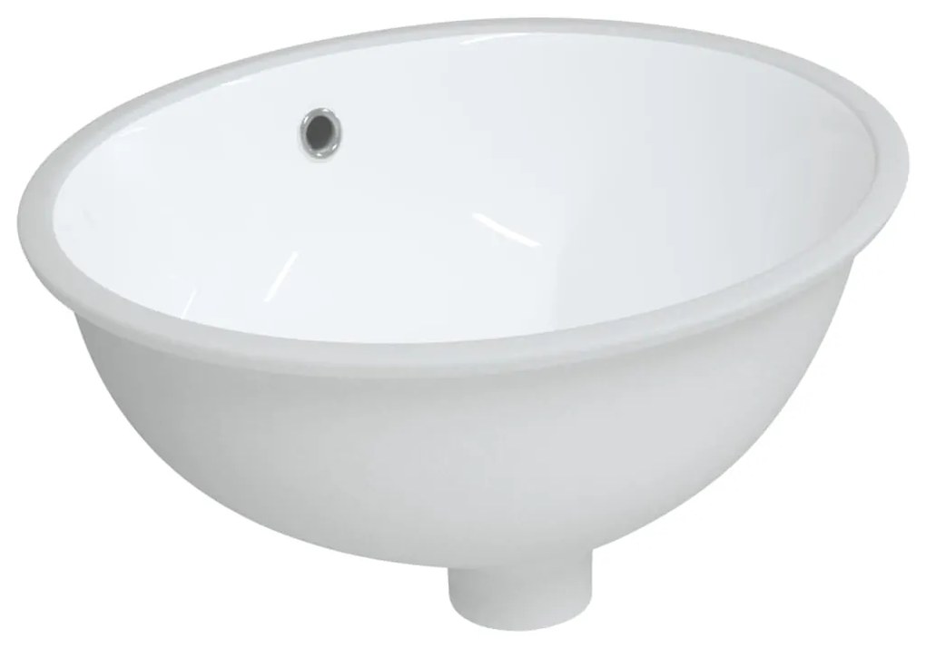 Lavandino da Bagno Bianco 43x35x19 cm Ovale in Ceramica