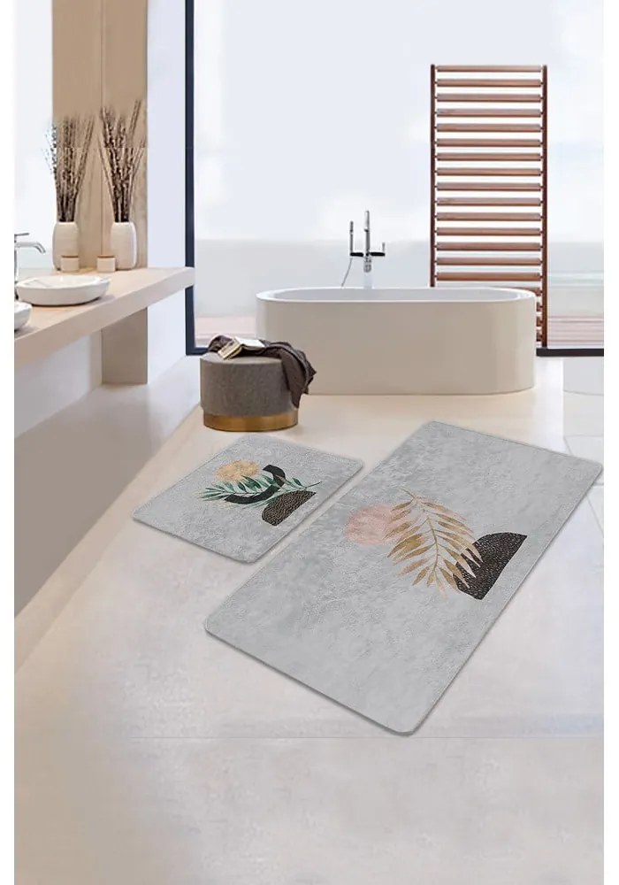 Tappetini da bagno grigi in set da 2 100x60 cm - Minimalist Home World