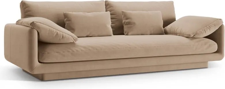 Divano beige con rivestimento in velluto 220 cm Torino – Micadoni