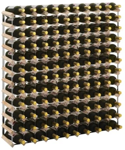 Portavini da 120 Bottiglie in Legno Massello di Pino