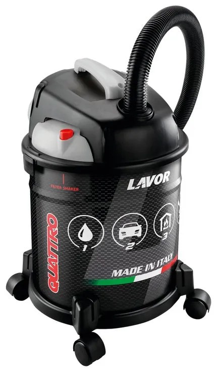 Aspiratore solidi e liquidi LAVOR QUATTRO aspirazione 180 kPa 20 L 1200 W