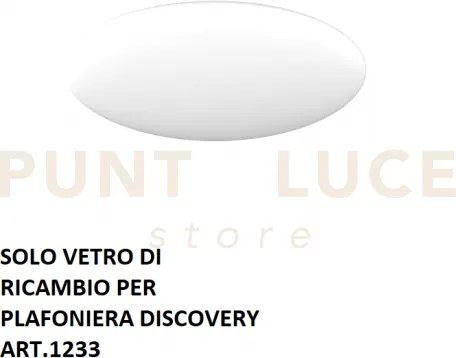 Discovery solo vetro plafoniera 1233 d.60cm bianco latte