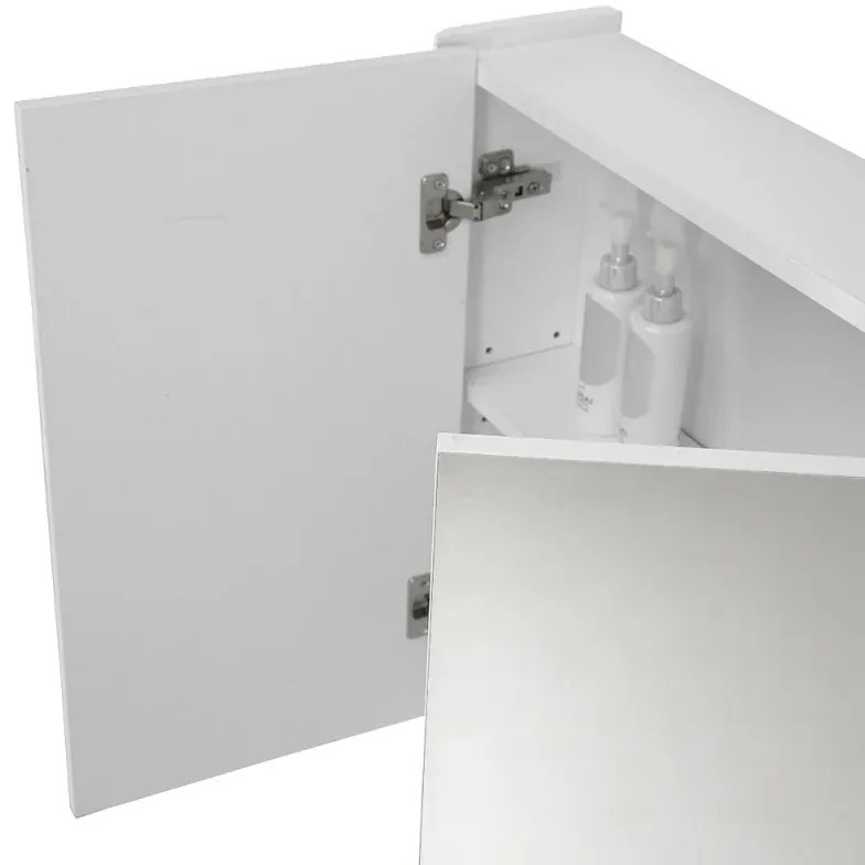 Mobile bagno sospeso 70 cm bianco lucido con armadietto a specchio Clip