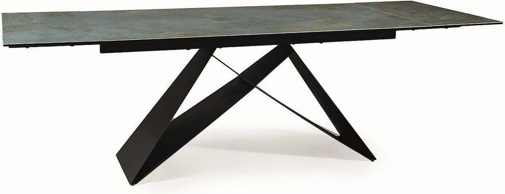 Tavolo allungabile Westin Ceramic Ossido turchese/nero opaco - L160-240 cm