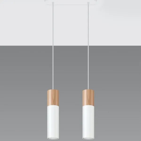 Sollux SL.0629 - Lampadario a sospensione con filo PABLO 2xGU10/40W/230V bianco