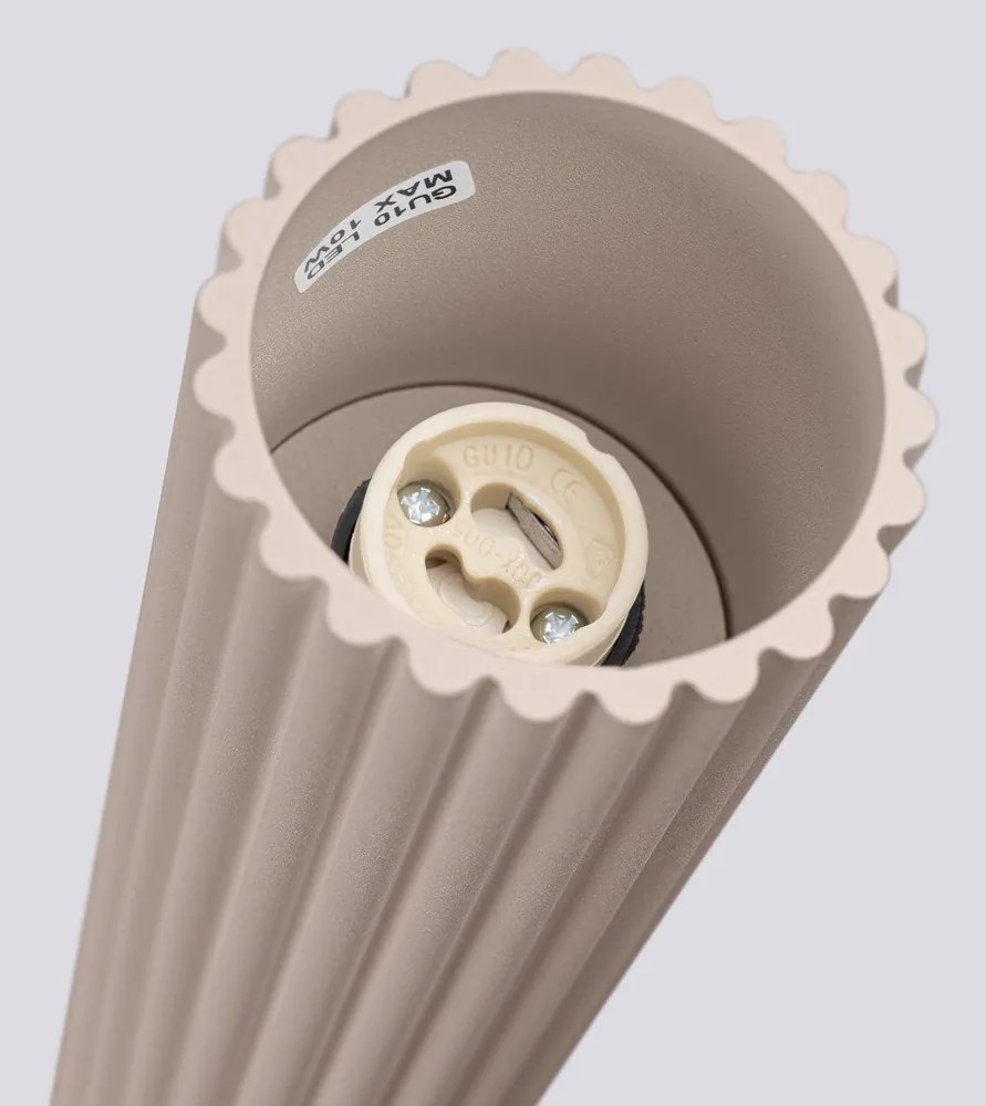 Faretto grigio tortora in metallo ø 6,5 cm Gleam – Sollux