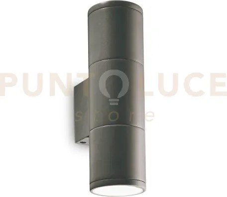 Gun applique esterno ip44 2 luci attacco gu10 antracite
