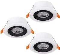 Faretto Ad Incasso Contemporaneo Calonge Policarbonato Nero 3 Luci Led 4,8W