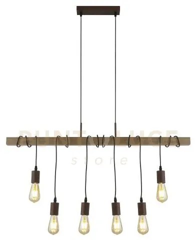 Barn 6lt pendant - metallo nero e legno