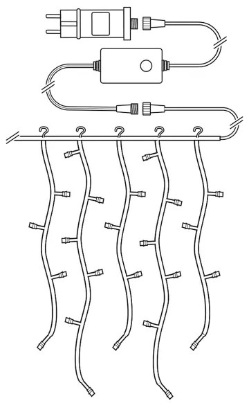 Nedis WIFILXC02W200 - Tenda luminosa natalizia a LED 200xLED/11 funzioni 6m IP65 Wi-Fi Tuya