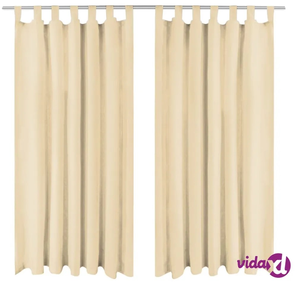 vidaXL Tende in Micro Raso 2 pz con Passanti 140x175 cm Beige