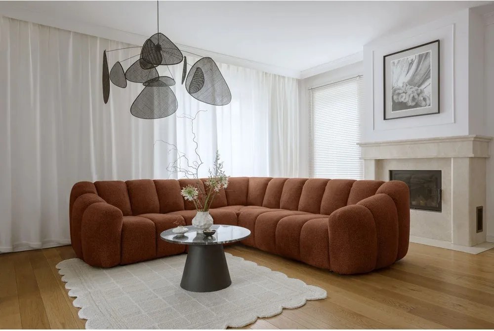 Divano angolare color terracotta Shell – Miuform