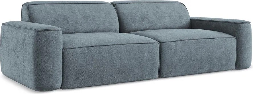 Divano blu polveroso con rivestimento in ciniglia 244 cm Omao – Makamii