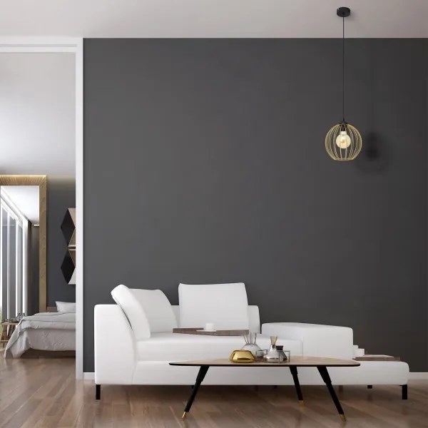 Lampadario a sospensione con filo MERCURE 1xE27/15W/230V oro/nero