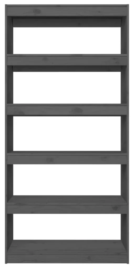 Libreria/divisorio grigio 80x30x167,4 cm in massello di pino