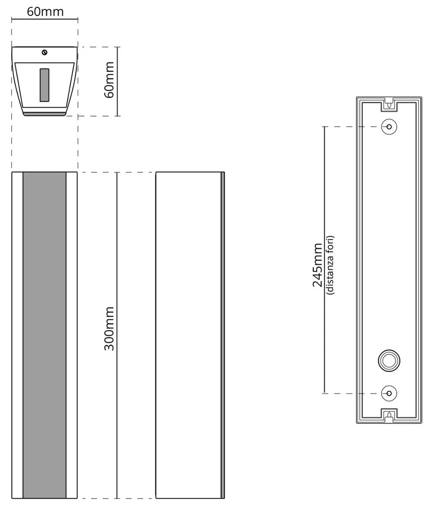 Applique Bidirezionale Bianca 12W CCT IP65 da esterno - Serie FILO Colore Bianco Variabile CCT