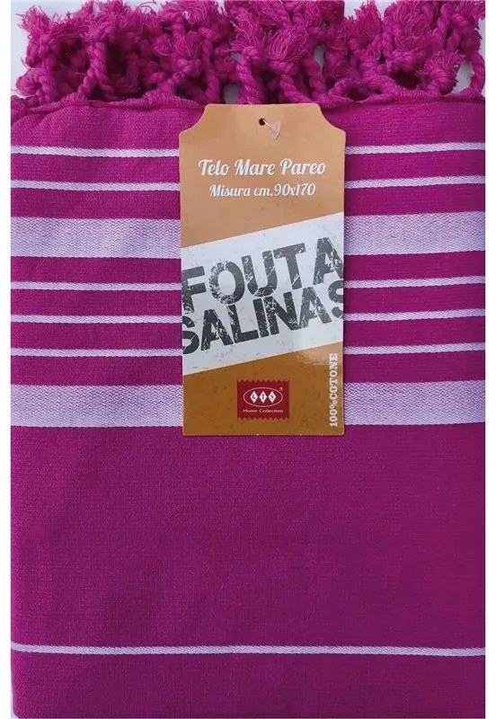 Telo Mare Fouta Cotone Spugna Salinas  Colore Rosa