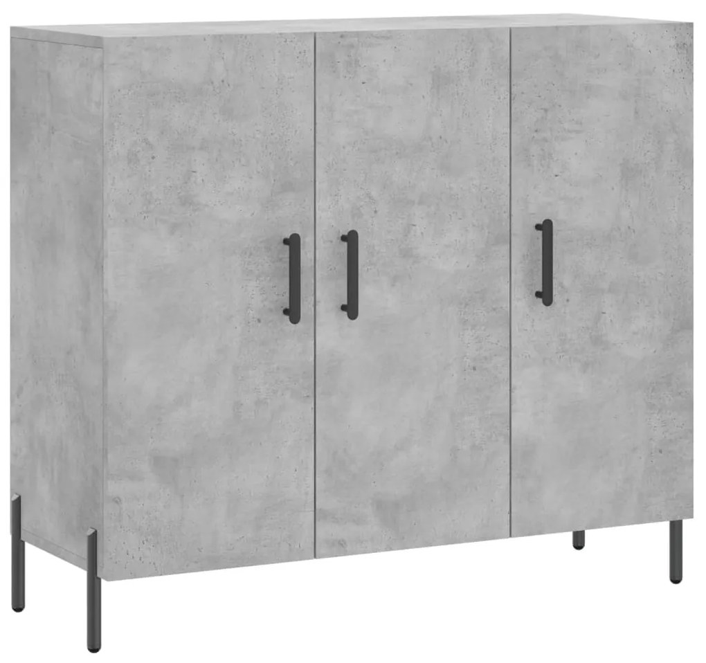 Credenza grigio cemento 90x34x80 cm in legno multistrato