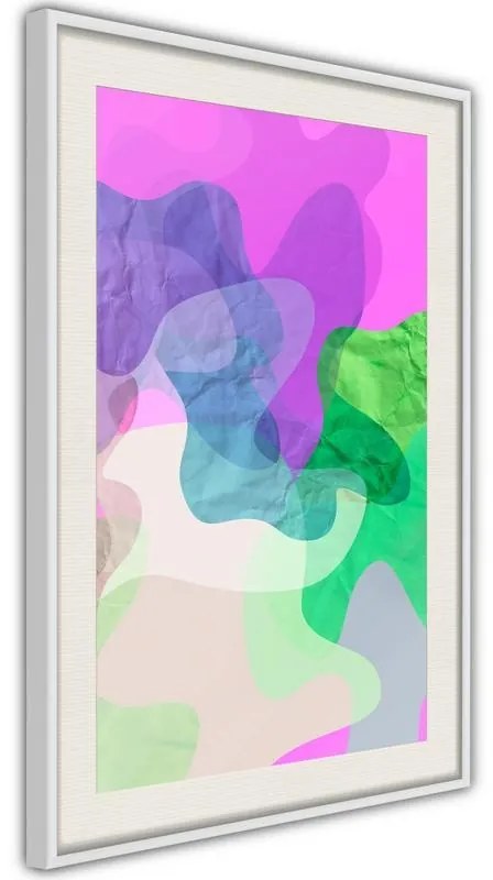 Poster  Colourful Camouflage (Pink)  Cornice Quadri Cornice nera con pass-partout, Larghezza x Altezza Home decor 40x60