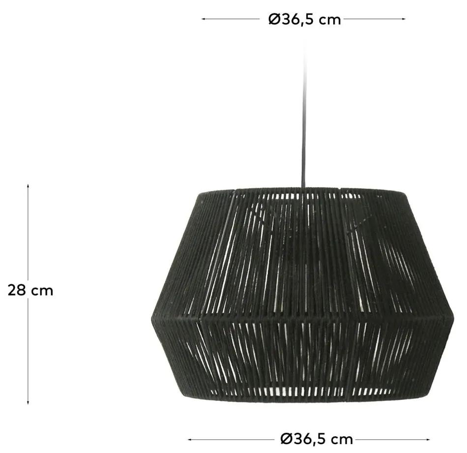 Kave Home - Paralume per lampada a sospensione Cantia in cotone finitura nera Ã˜ 36,5 cm