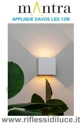 Mantra applique davos bianco led 12w ip54