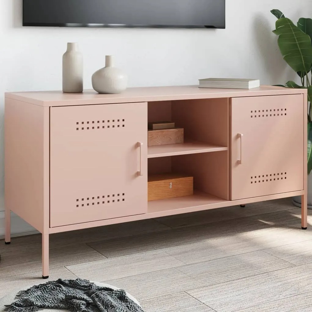 Mobile Tv Rosa 100,5x39x50,5 Cm İn Acciaio /